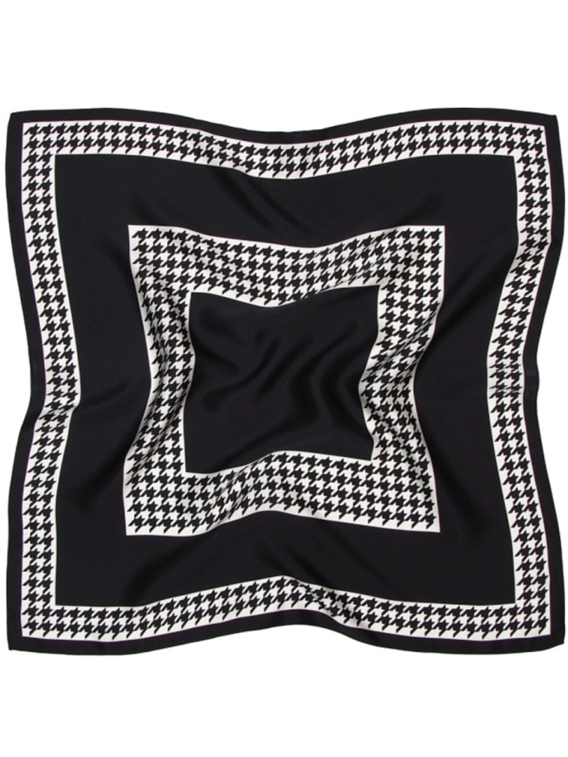 AD7-037 Apaszka jedwabna drukowana dwustronnie, pepitka 68x68cm